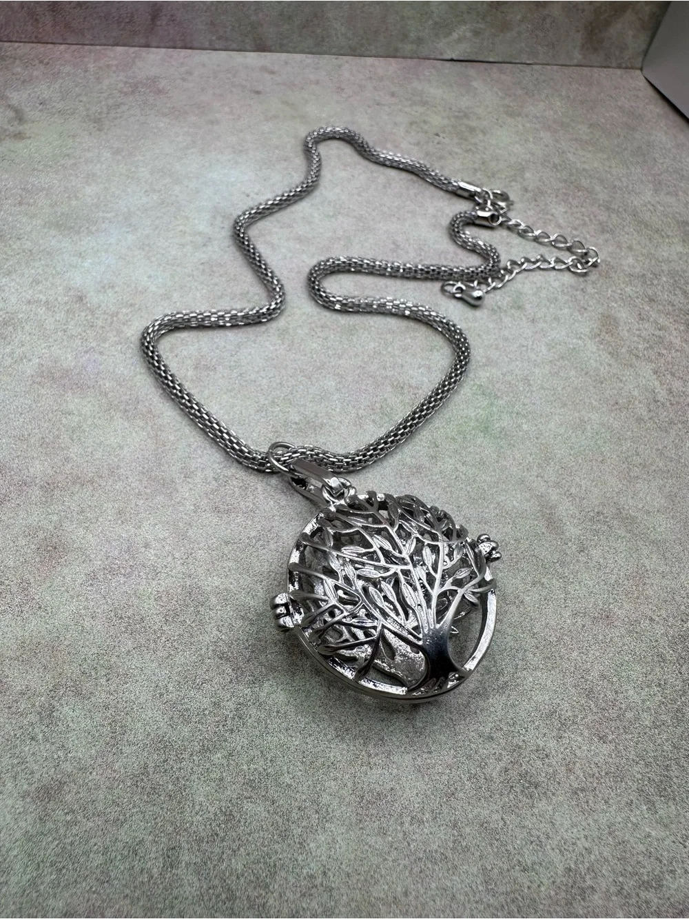 Silver Tree of Life Locket Necklace - Women Jewelry - Picture 2 of 13